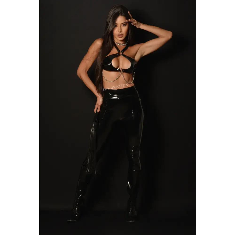 Conjunto Top Molly e Legging Domme-X - Preto / P / Tamanho Único - ajustável