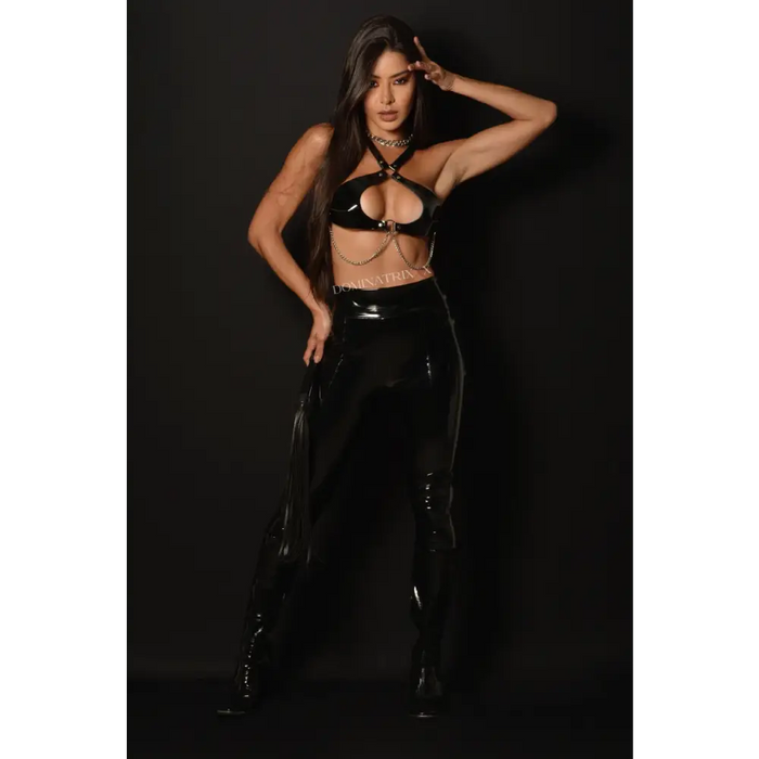 Conjunto Top Molly e Legging Domme-X - Preto / P / Tamanho Único - ajustável
