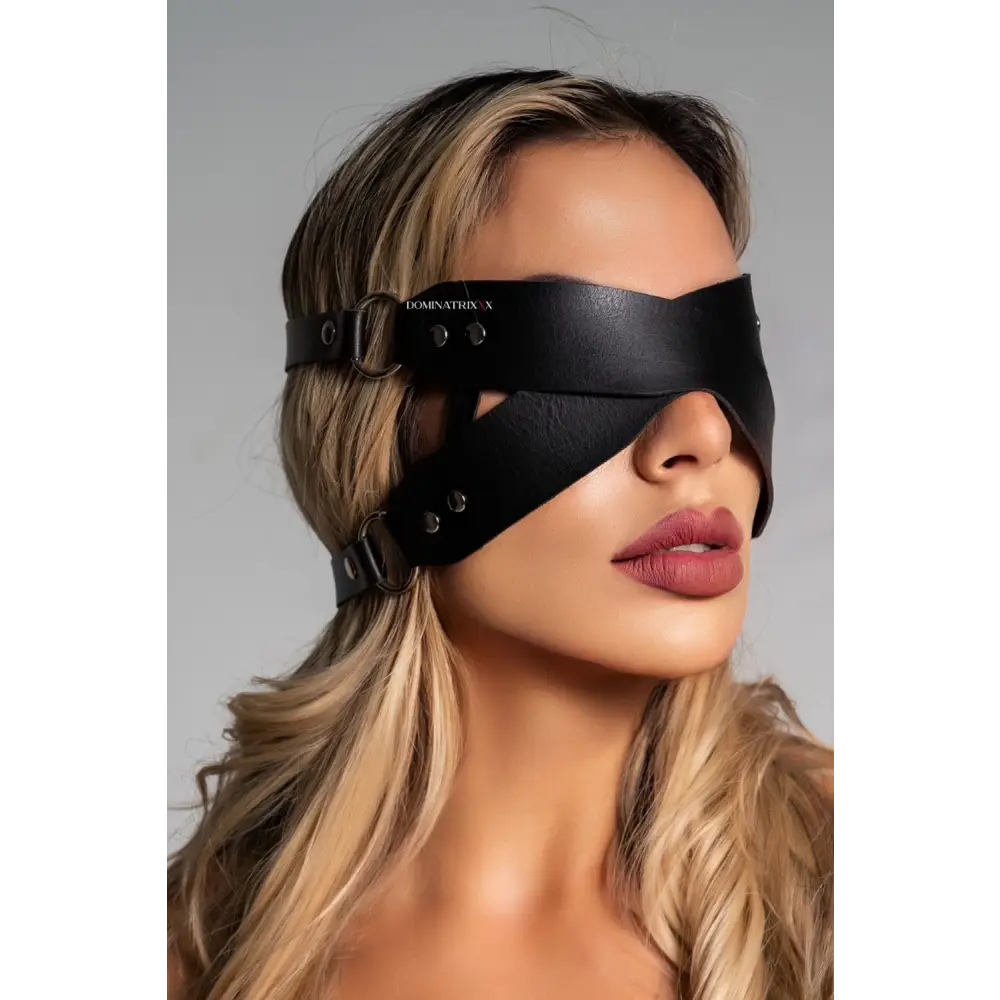 X Mask in Synthetic Leather - Black