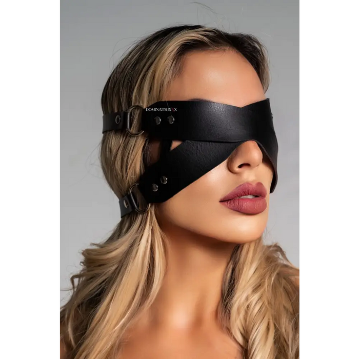 X Mask in Synthetic Leather - Black