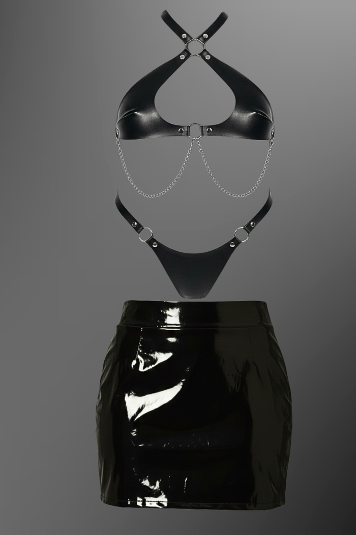 Vinyl Mini Skirt & Molly Set