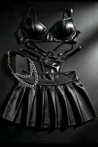 Blair 4-Piece Set - Skirt, Top, Bottom & Choker