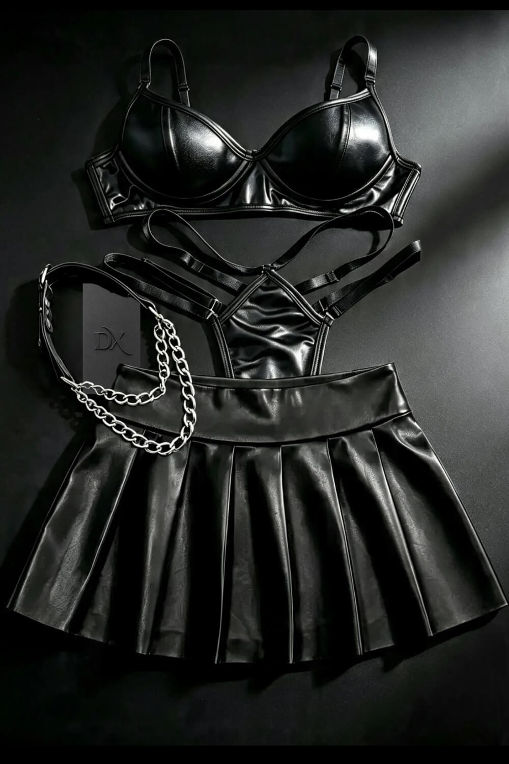 Blair 4-Piece Set - Skirt, Top, Bottom & Choker