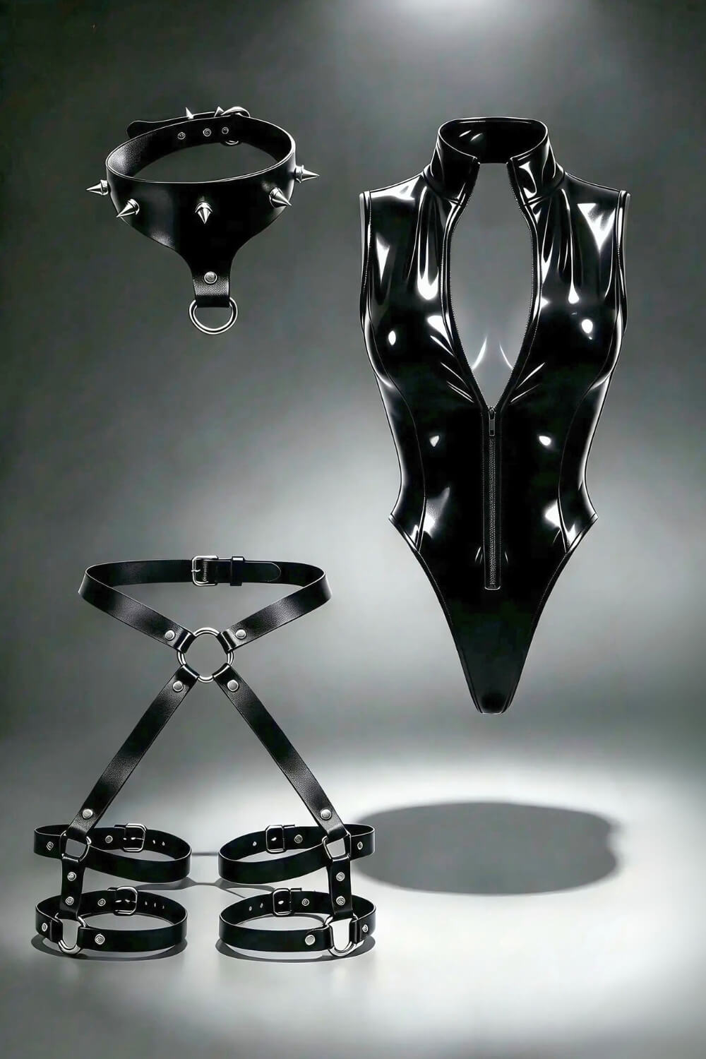 Cassie 3-Piece Set | Bodysuit, Choker & Harness