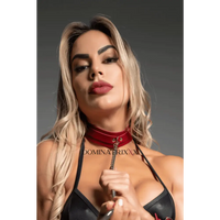 Coleira CRETA com corrente guia - Dominatrixxx