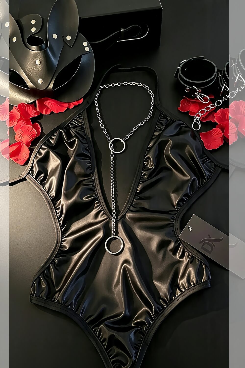 Felina 4-Piece Halter Bodysuit & Accessory Set