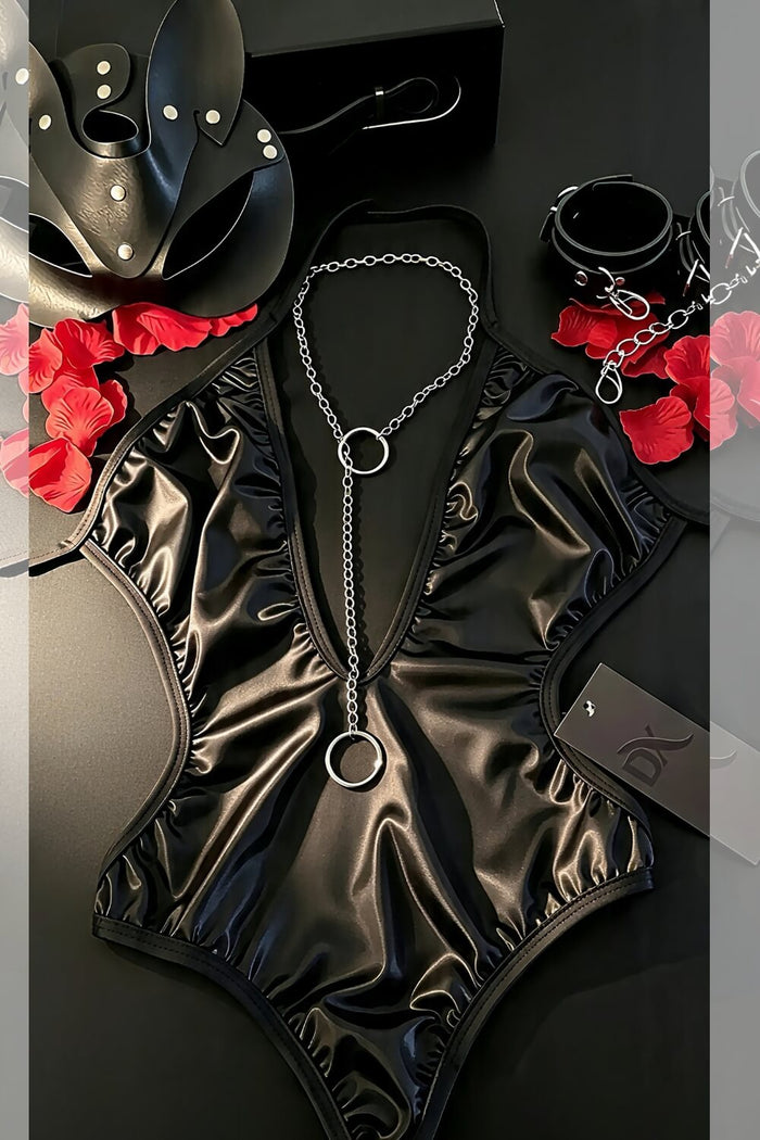 Felina 4-Piece Halter Bodysuit & Accessory Set