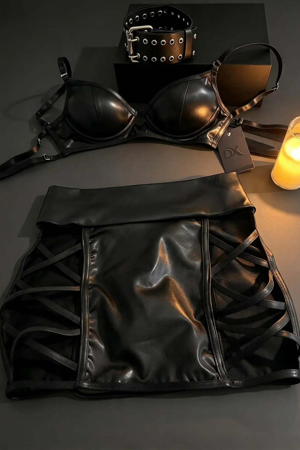 Iron 4-Piece Set with Wrap Skirt & Choker