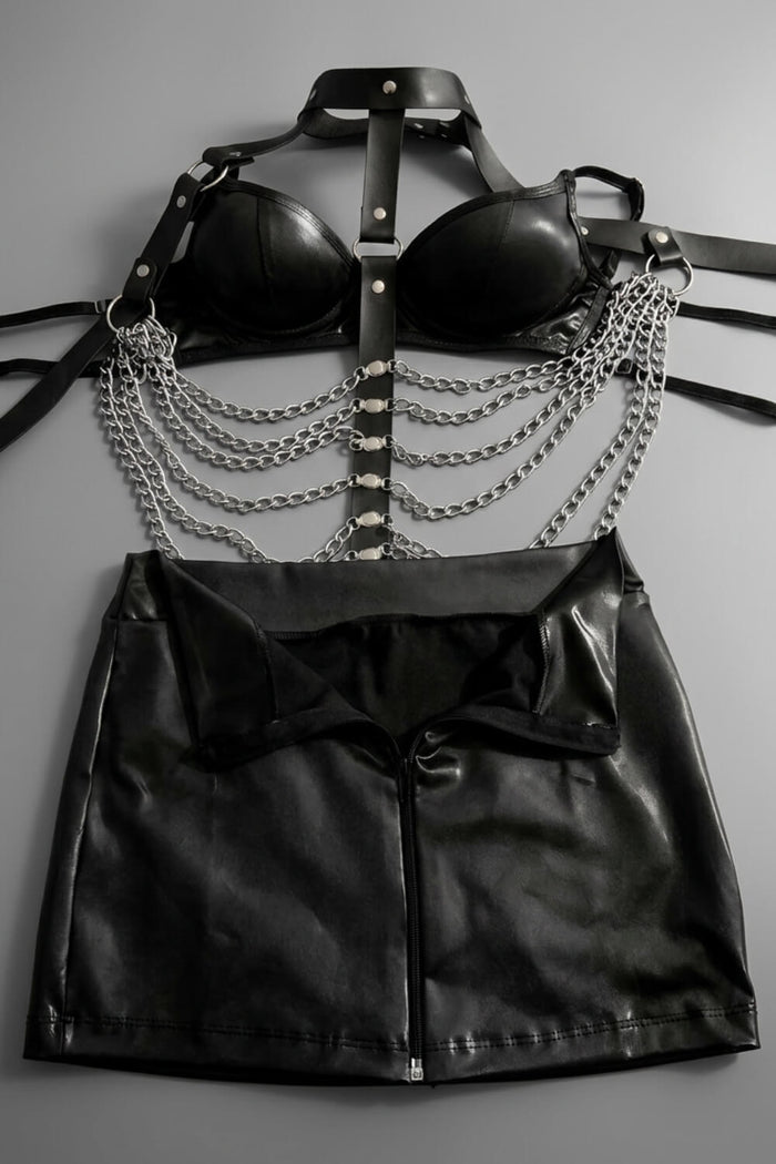 Tokyo Skirt, Bra & Hot Pants Set