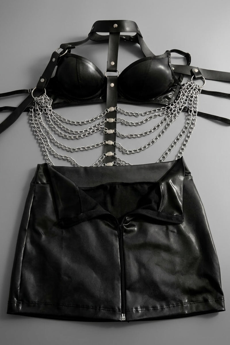 Tokyo Skirt, Bra & Hot Pants Set