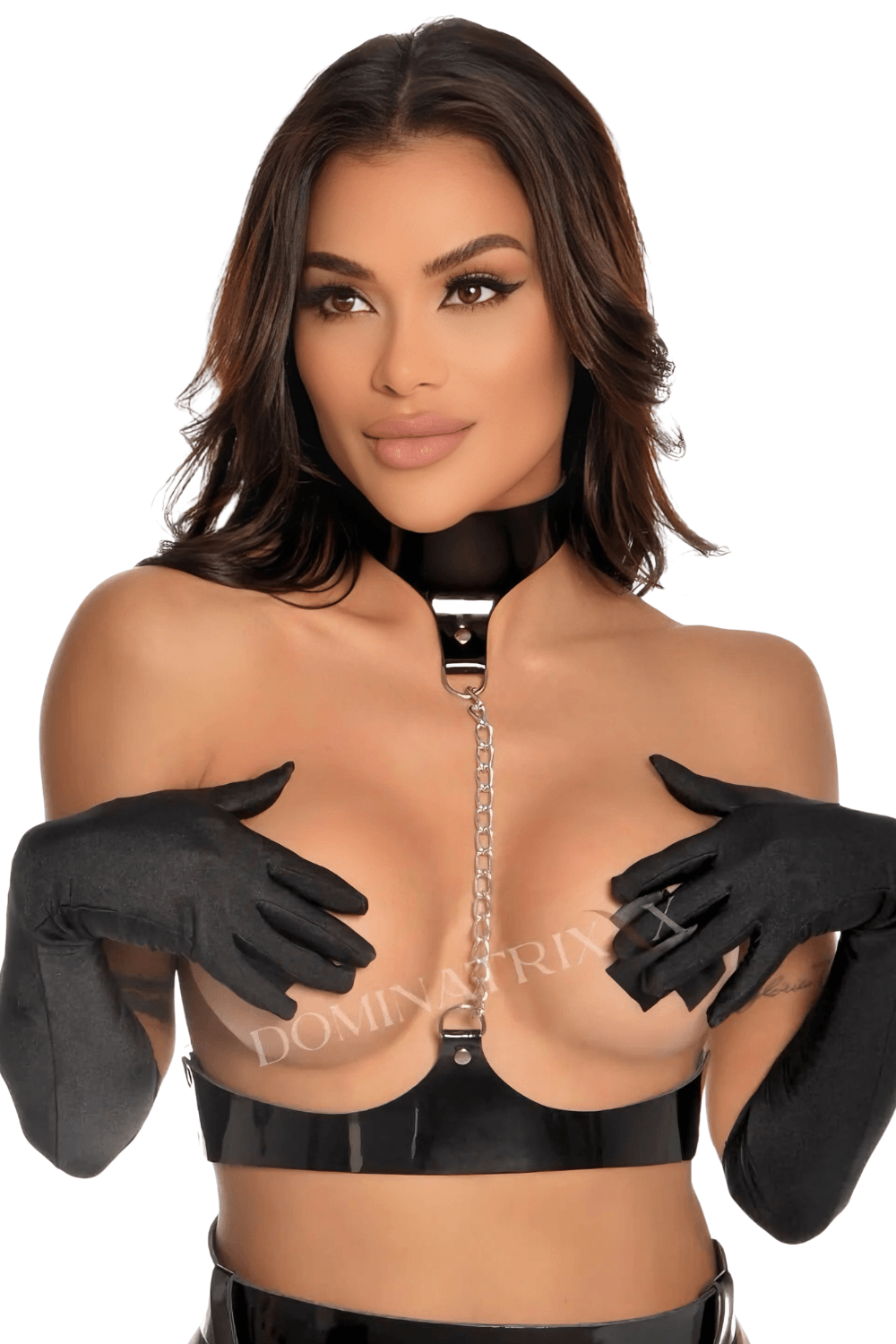 Conjunto de catsuit USA y accesorios DommeX