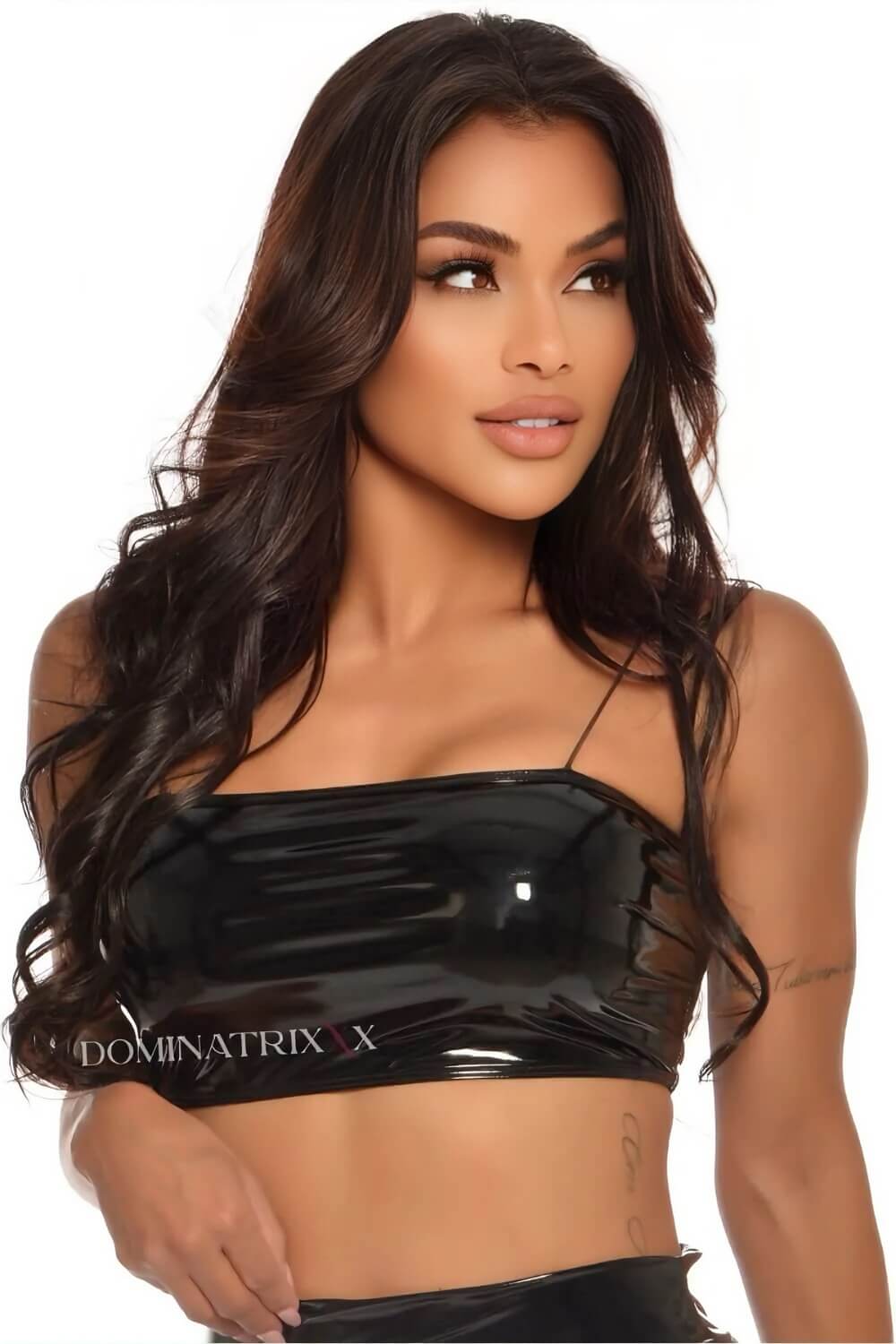 Vinyl Top, Harness & High-Waist Leggings Set