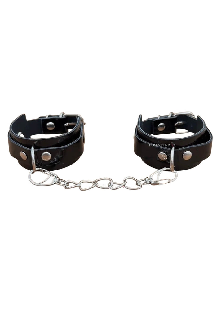 Vinyl Wrist Cuffs with Removable Chains